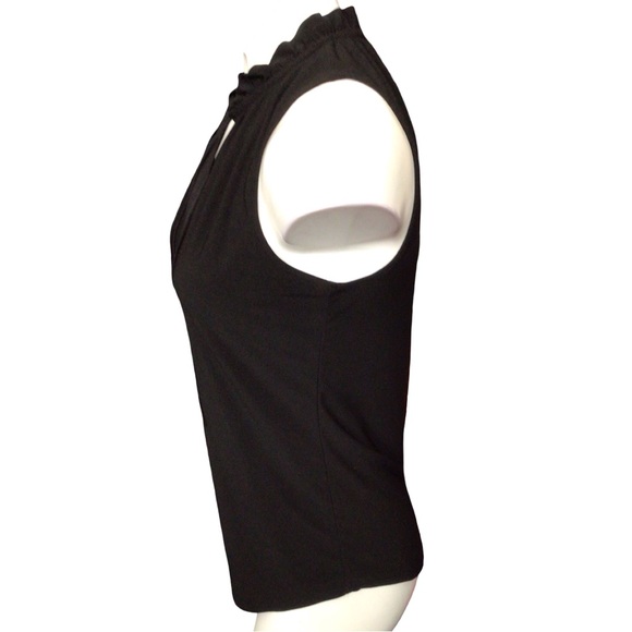 White House Black Market Black V-Neck Blouse size small - Picture 3 of 3